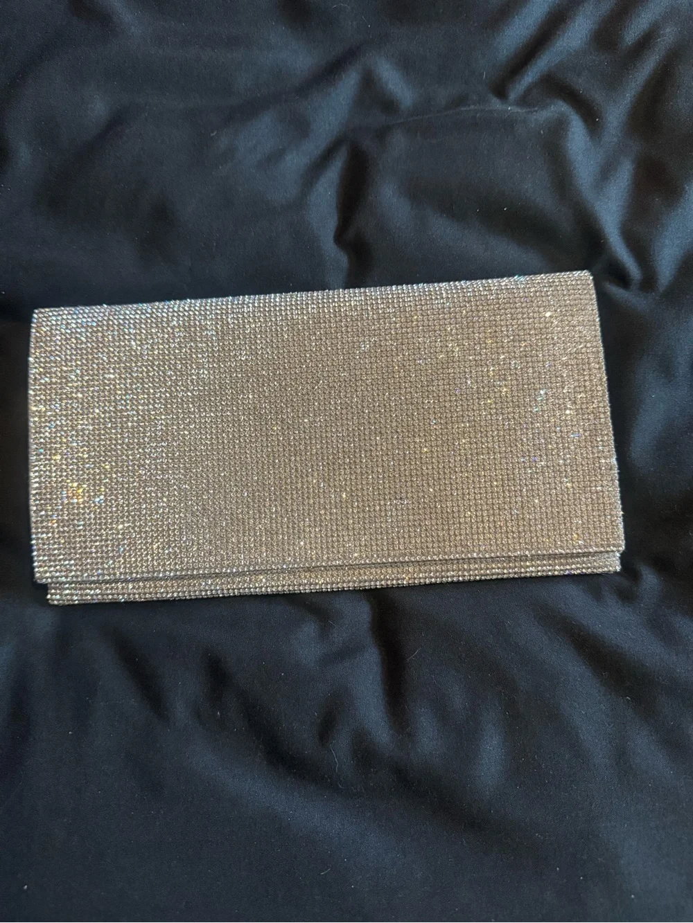 Crystal-Embellished Evening Clutch - Silver